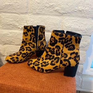 Leopard print booties